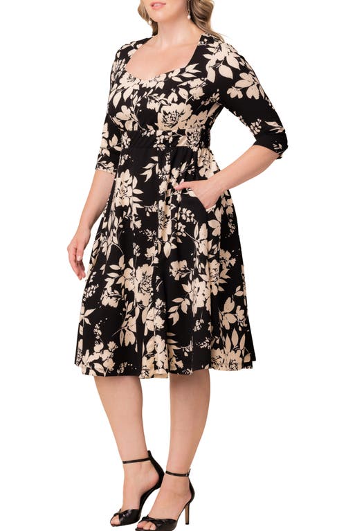 Kiyonna Royal Metallic Dress In Black