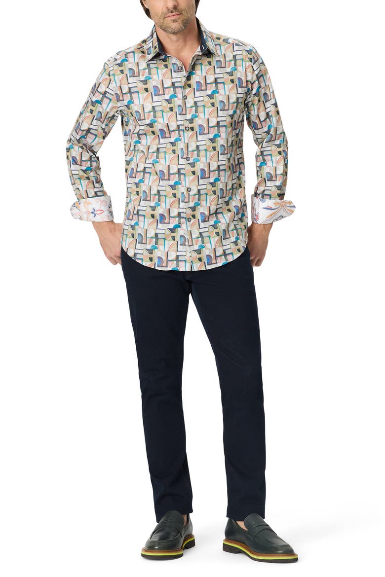 Gainsborough Long Sleeve Stretch Cotton Shirt, Alternate, color, MULTI