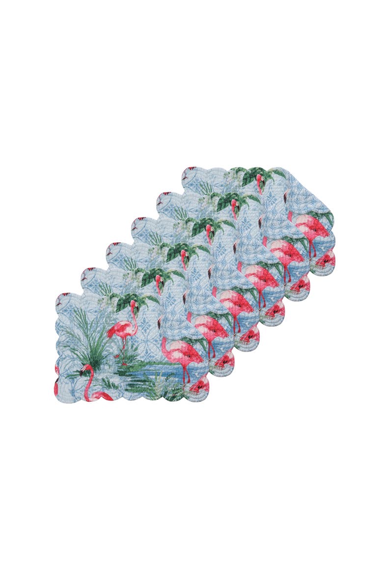 Paradise Coast Placemats, Set of 6, Main, color, Blue