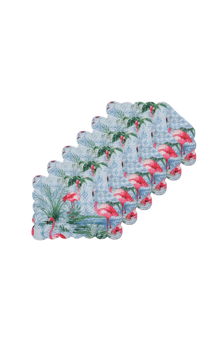 C&F Home Paradise Coast Placemats, Set of 6, Main, color, Blue