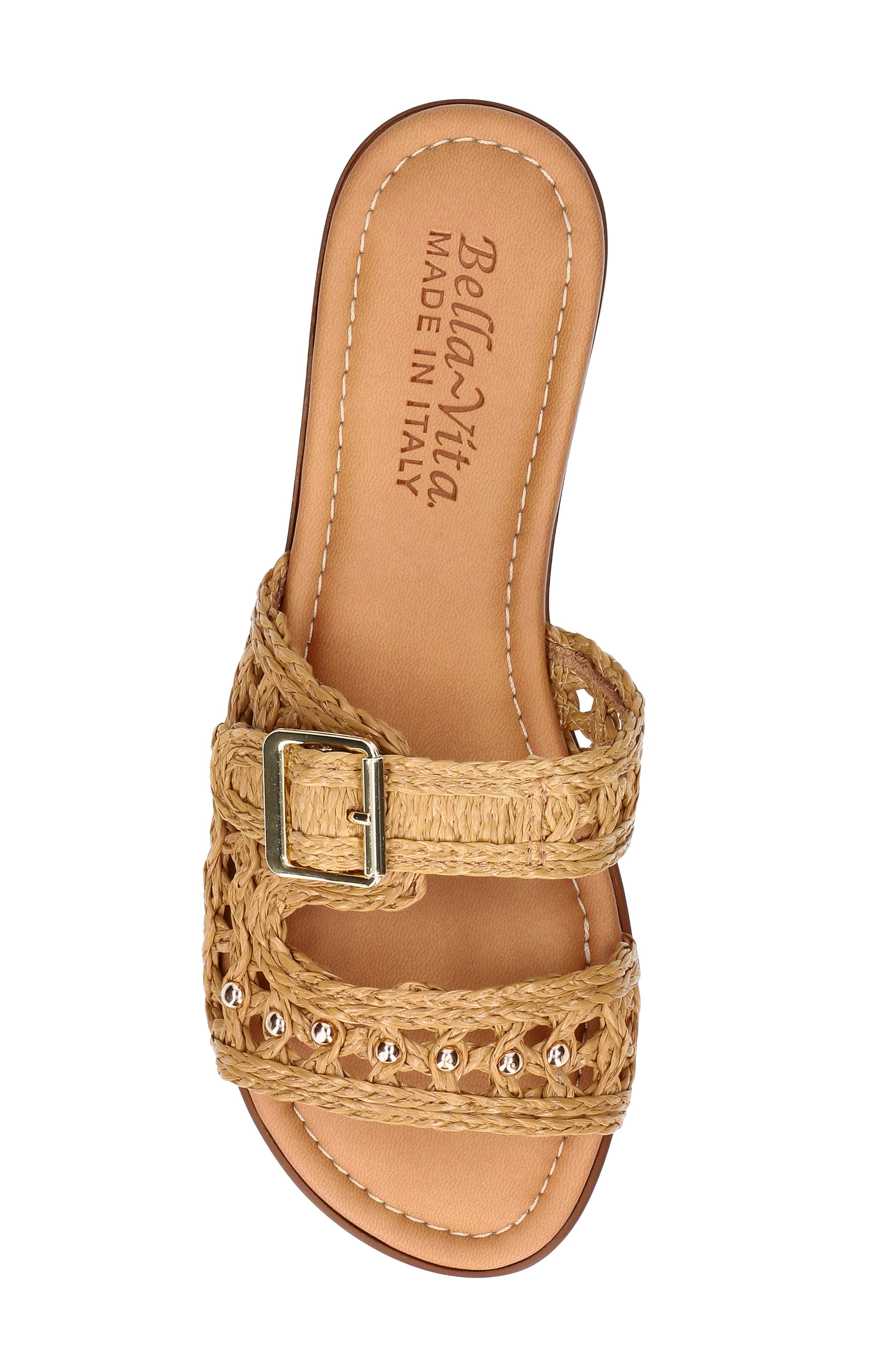 Bar-Italy Wedge Sandal, Alternate, color, BROWN RAFFIA