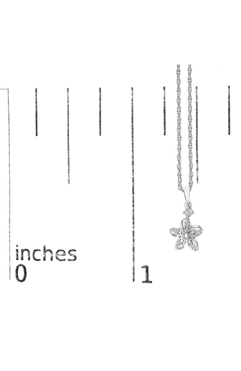 Haus of Brilliance Silver Diamond Accent Flower Pendant Necklace, Alternate, color, White