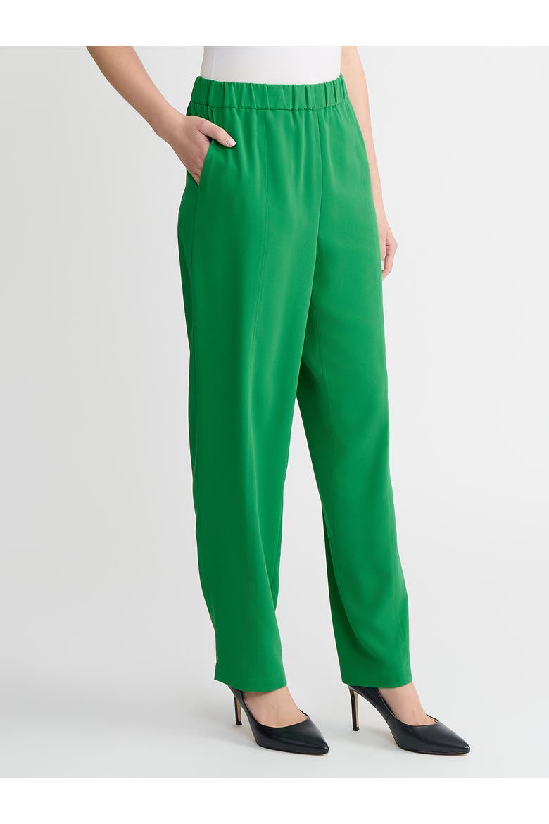 Nora Straight Leg Crepe de Chine Pant, Alternate, color, Clover Field
