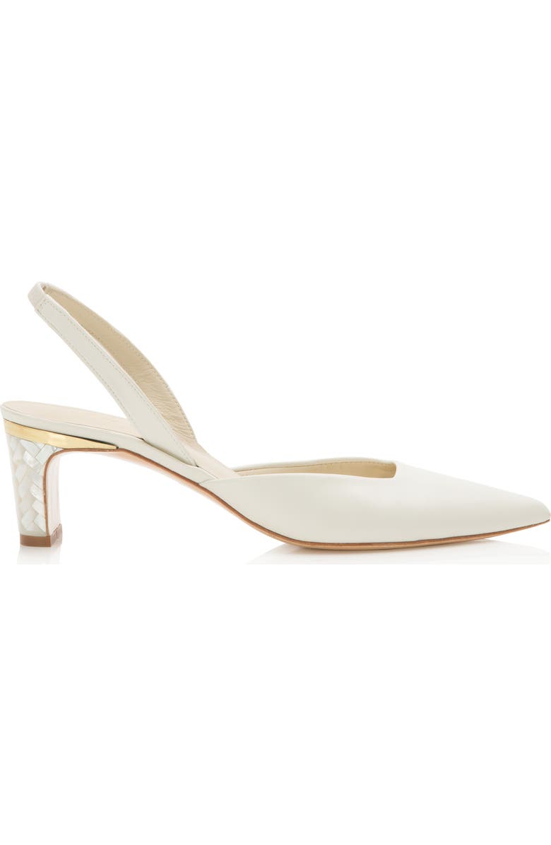 Freya Rose Delphine Pointed Toe Pearl Heel Pump, Main, color, Ivory