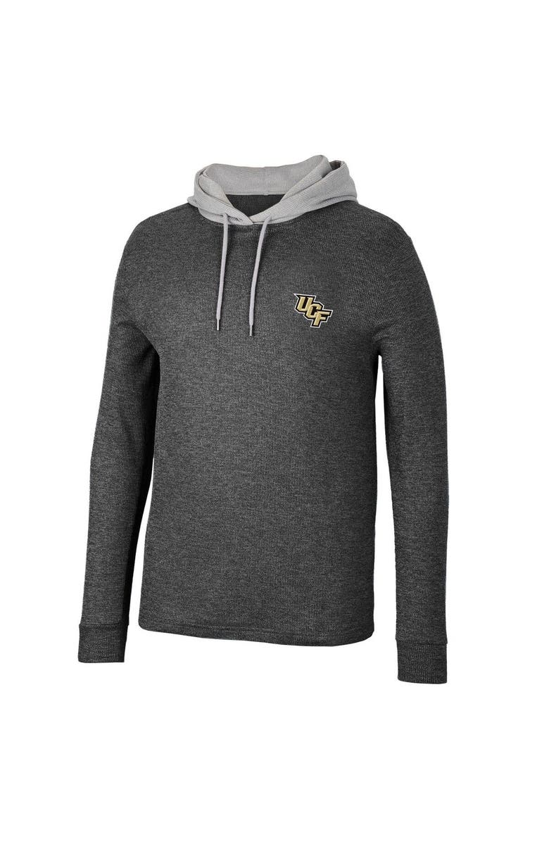 COLOSSEUM Men's Colosseum Black UCF Knights Ballot Waffle-Knit Thermal Long Sleeve Hoodie T-Shirt, Alternate, color, 