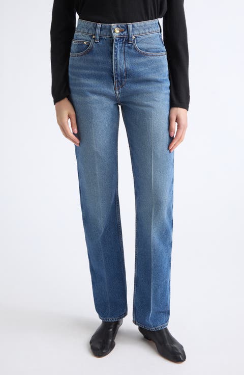 Noon High Waist Straight Leg Jeans
