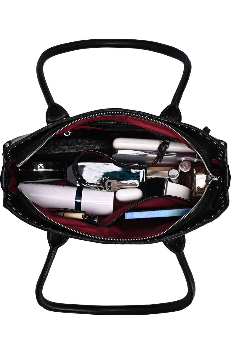 OLD TREND Soul Genuine Leather Studded Structured Shoulder Bag, Alternate, color, Black