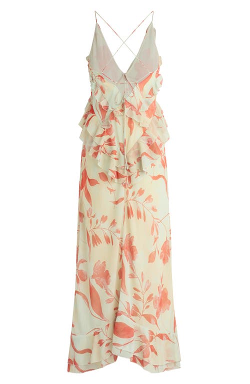 Favorite Daughter Criss Cross At The Back Floral Maxi Dress In Moonbeam In Moonbeam Floral