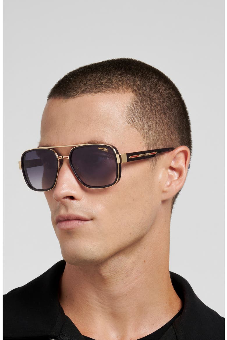 1092/S 58mm Gradient Rectangular Sunglasses, Alternate, color, BLACK/ DARK GREY SF