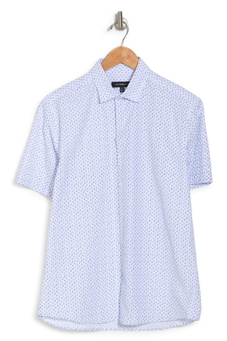Crater Short Sleeve Woven Shirt, Alternate, color, BLUE