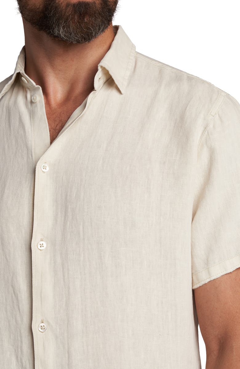 Rowan Lyons Linen Button-Up Shirt, Alternate, color, Bone