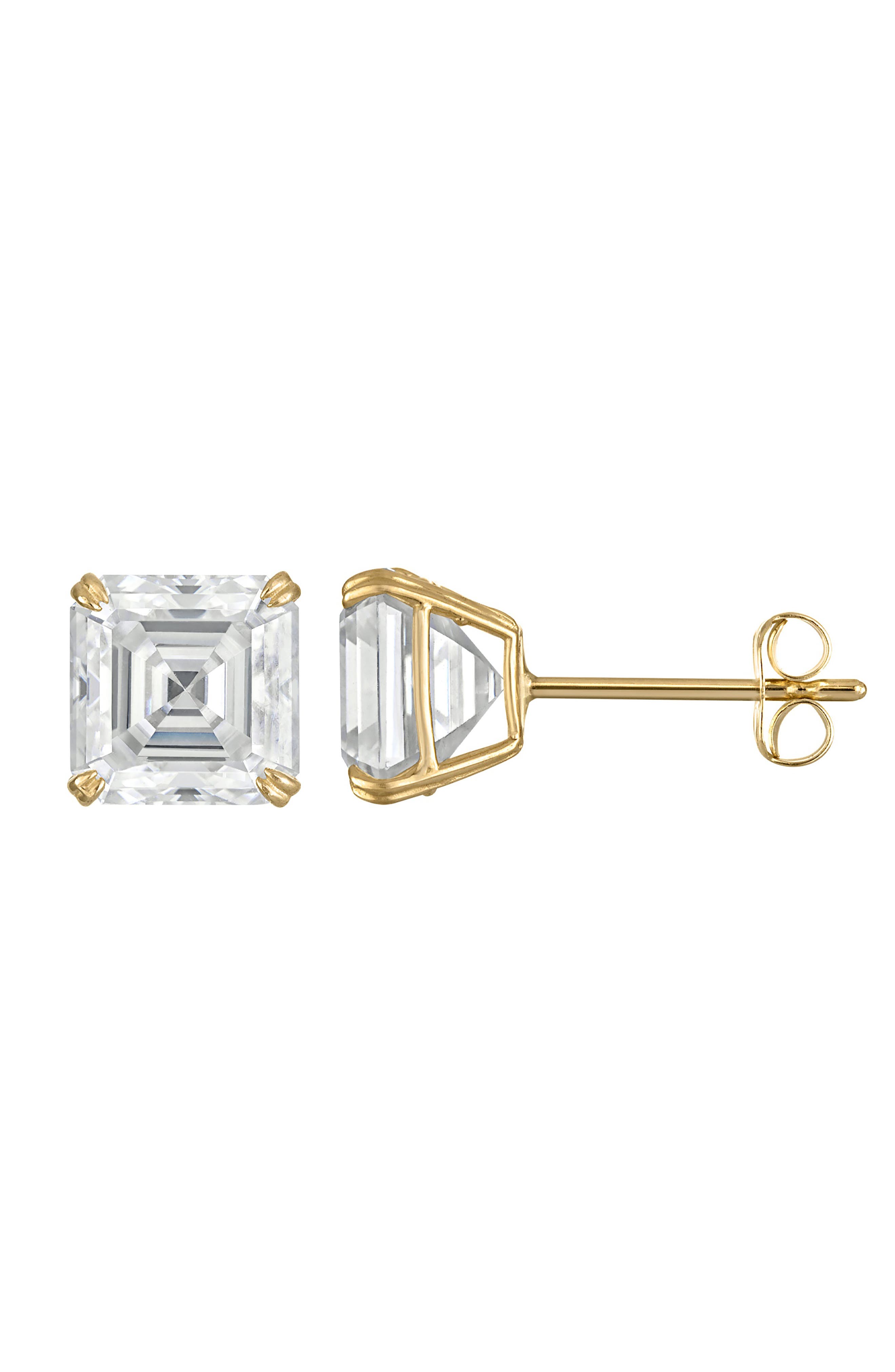 FZN 14k Gold Moissanite Stud Earrings