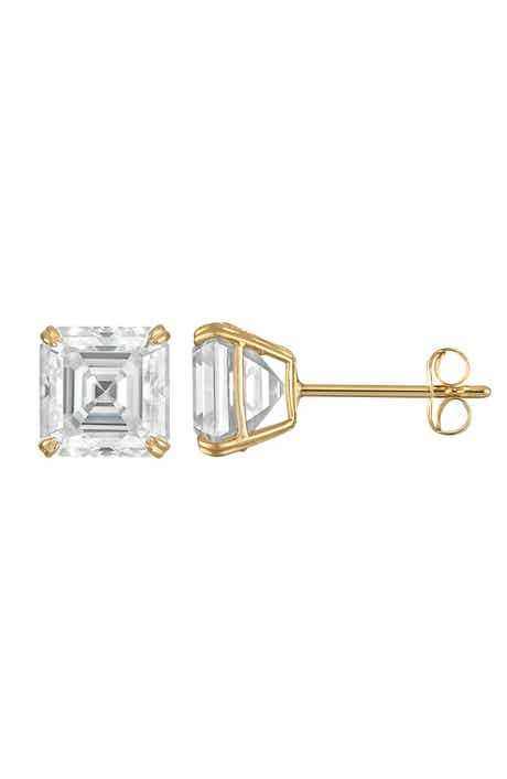 FZN 14k Gold Moissanite Stud Earrings
