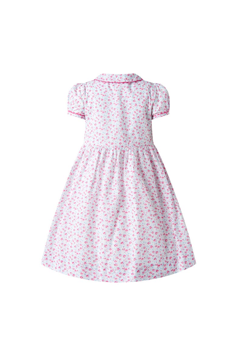 Floral Smocked Button-Front Dress, Alternate, color, White