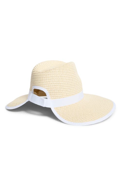 Nordstrom Rack Packable Ponytail Paper Panama Hat In Natural Combo