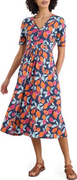 Seasalt Cornwall Carwynnen Citrus Print Midi Dress