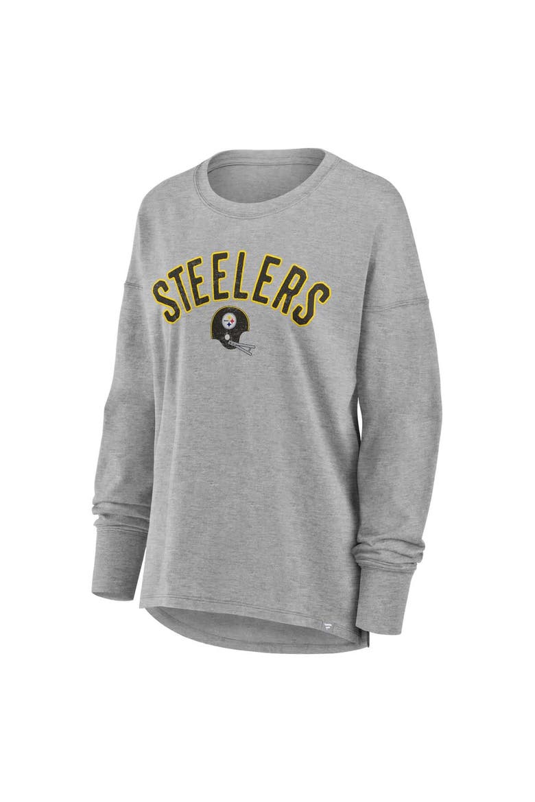 Women's Fanatics Heather Gray Pittsburgh Steelers Hometown Legacy Long Sleeve T-Shirt, Alternate, color, Heather Gray