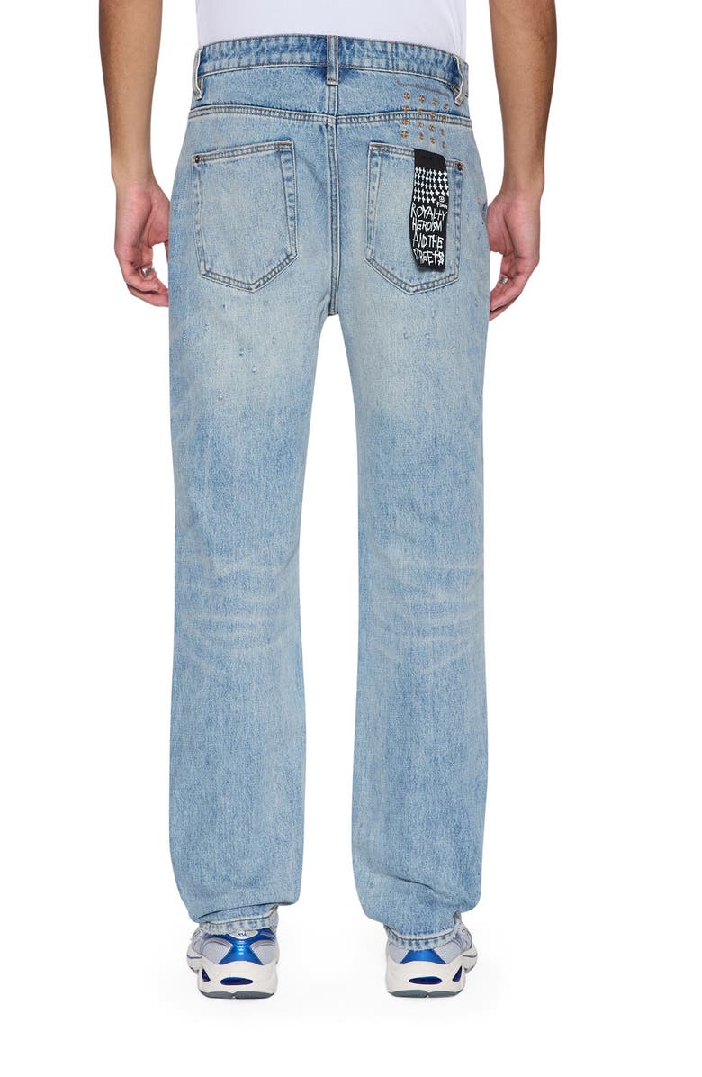 Ksubi Hazlow Scatter Blue Straight Leg Jeans, Alternate, color, Denim