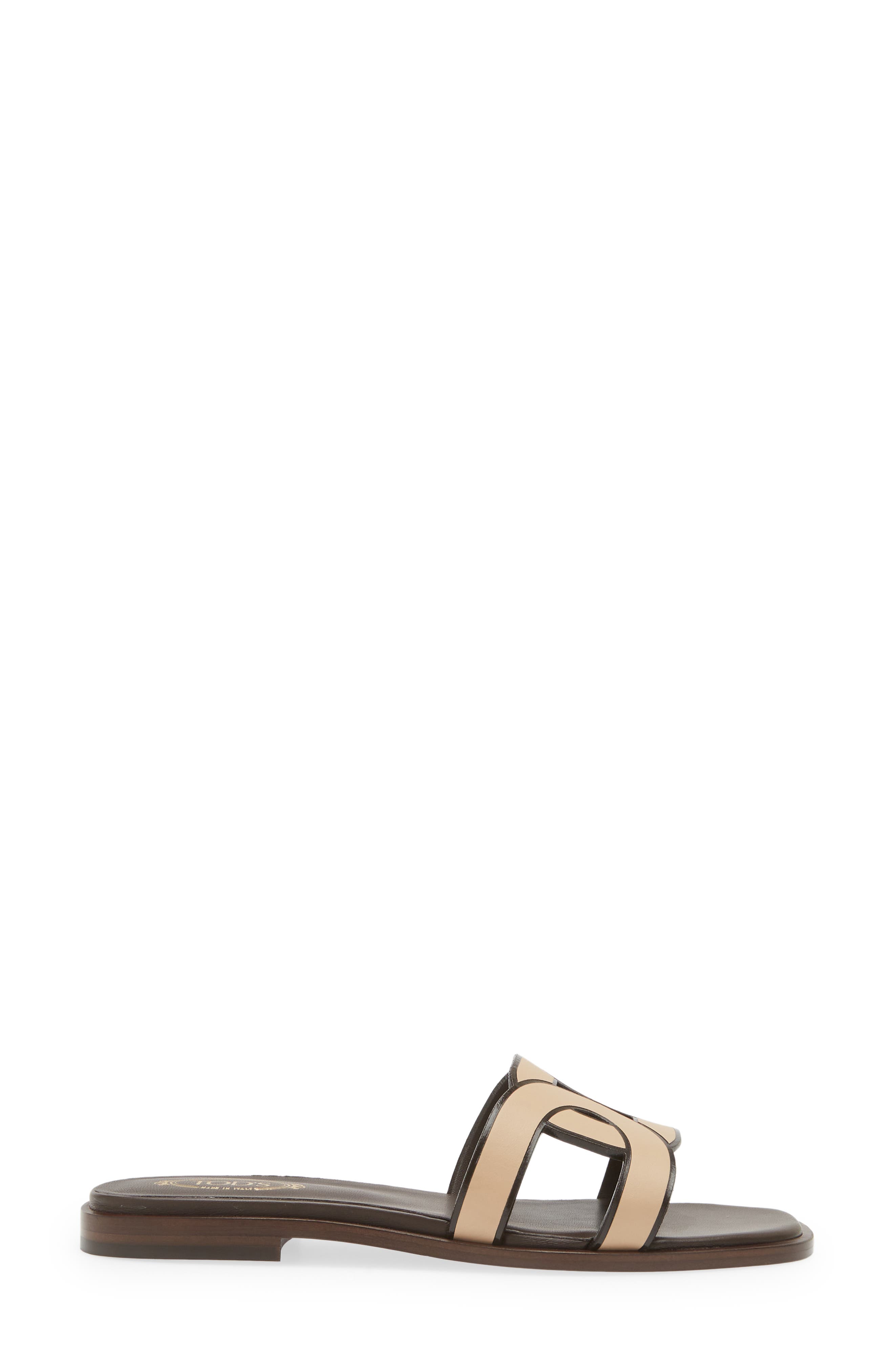 Tod's Chain Motif Slide Sandal, Alternate, color, 