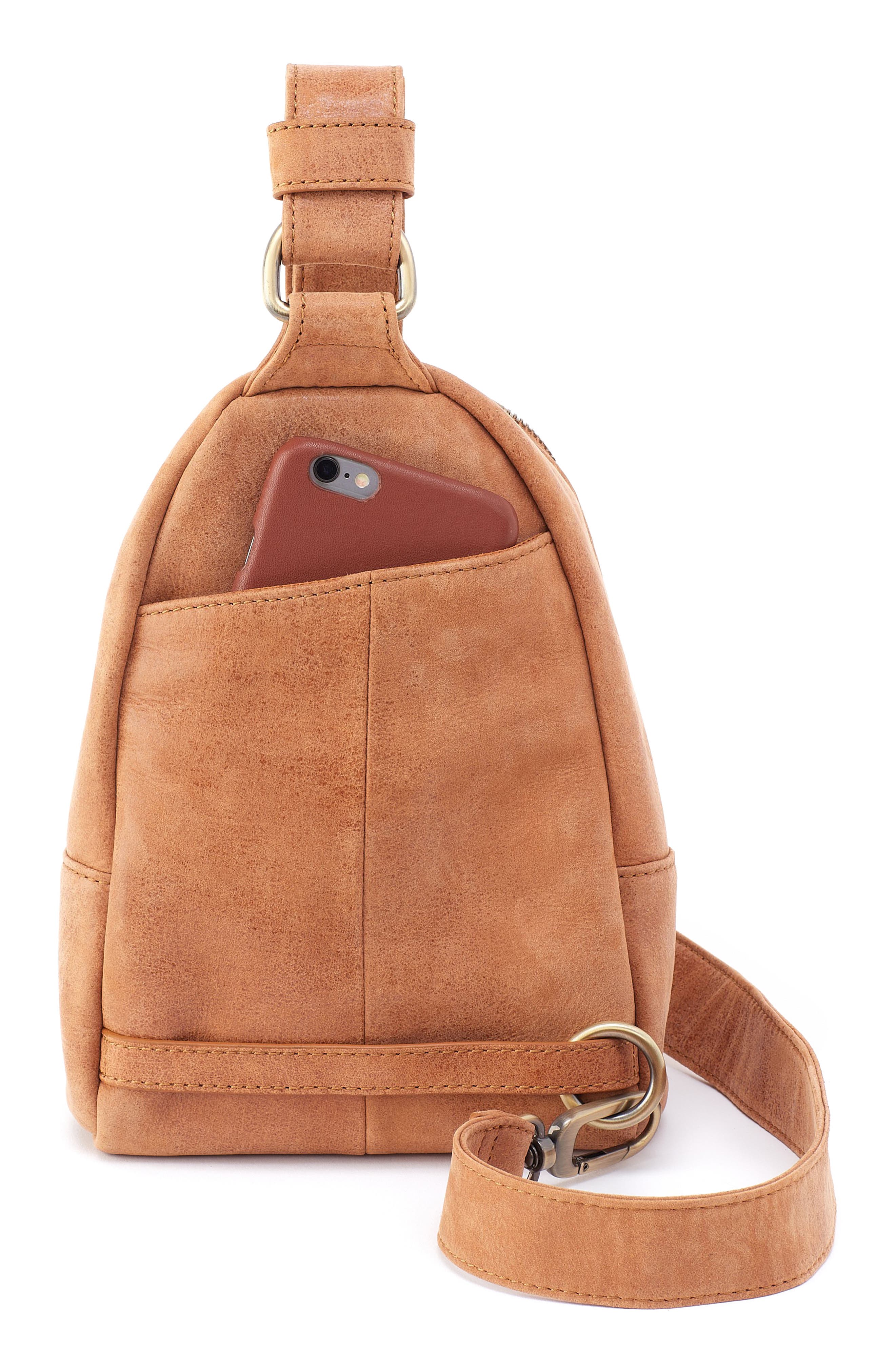 HOBO Fern Leather Sling Bag, Alternate, color, Whiskey