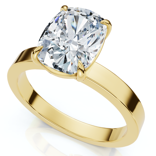 Bliss Diamond Certified 2ct Cushion Diamond Cigar Band Engagement Ring 14k Gold Lab Grown In Gold