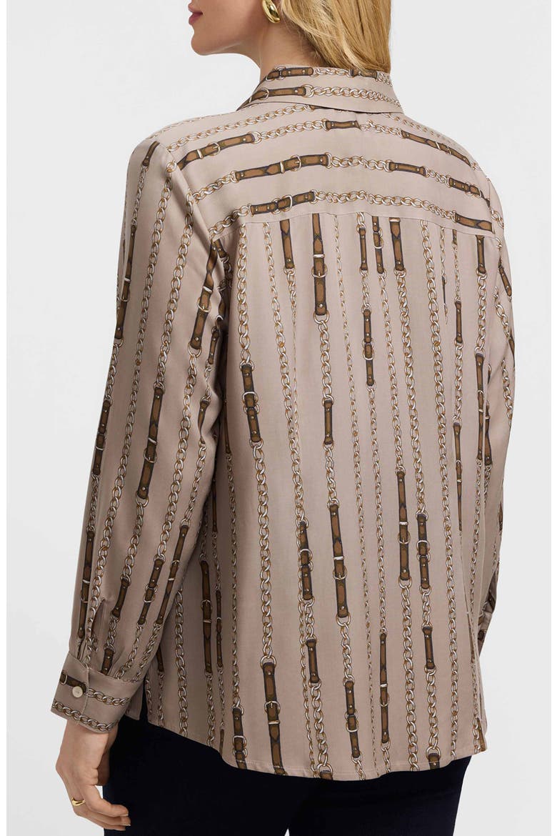 Luna Chain Stripe Button-Up Shirt, Alternate, color, BROWN MULTI