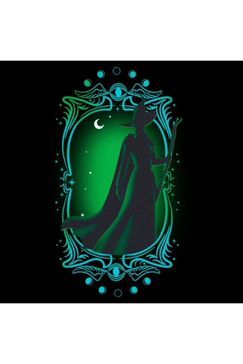 Women's Wicked Elphaba Silhouette Frame  Graphic T-Shirt, Alternate, color, Black