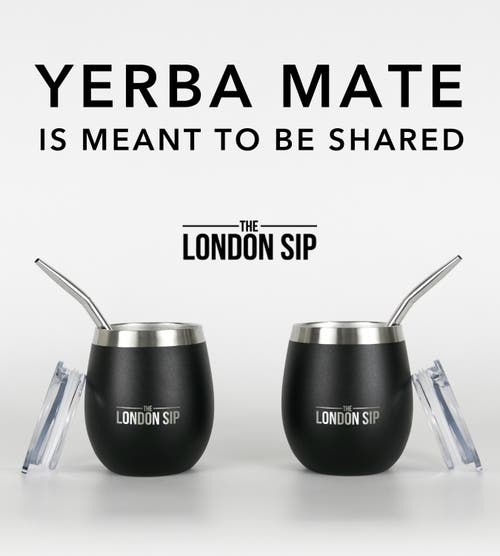 London Sip Yerba Mate Cup Set 8oz In Black