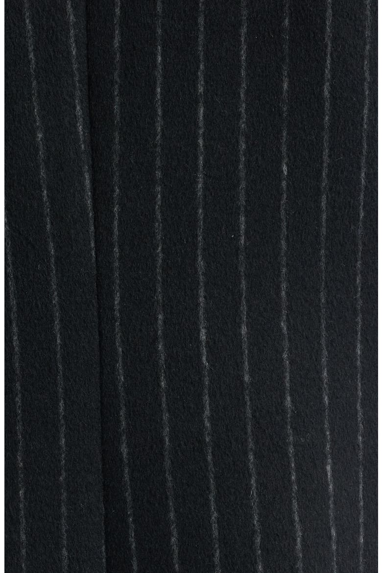 Heritage Pinstripe Double Breasted Coat, Alternate, color, BLACK PINSTRIPE