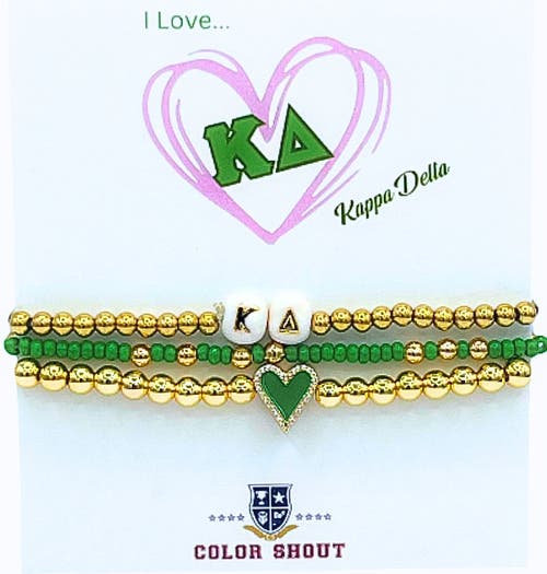 Color Shout Kappa Delta Love My Sorority Bracelet Stack In Gold