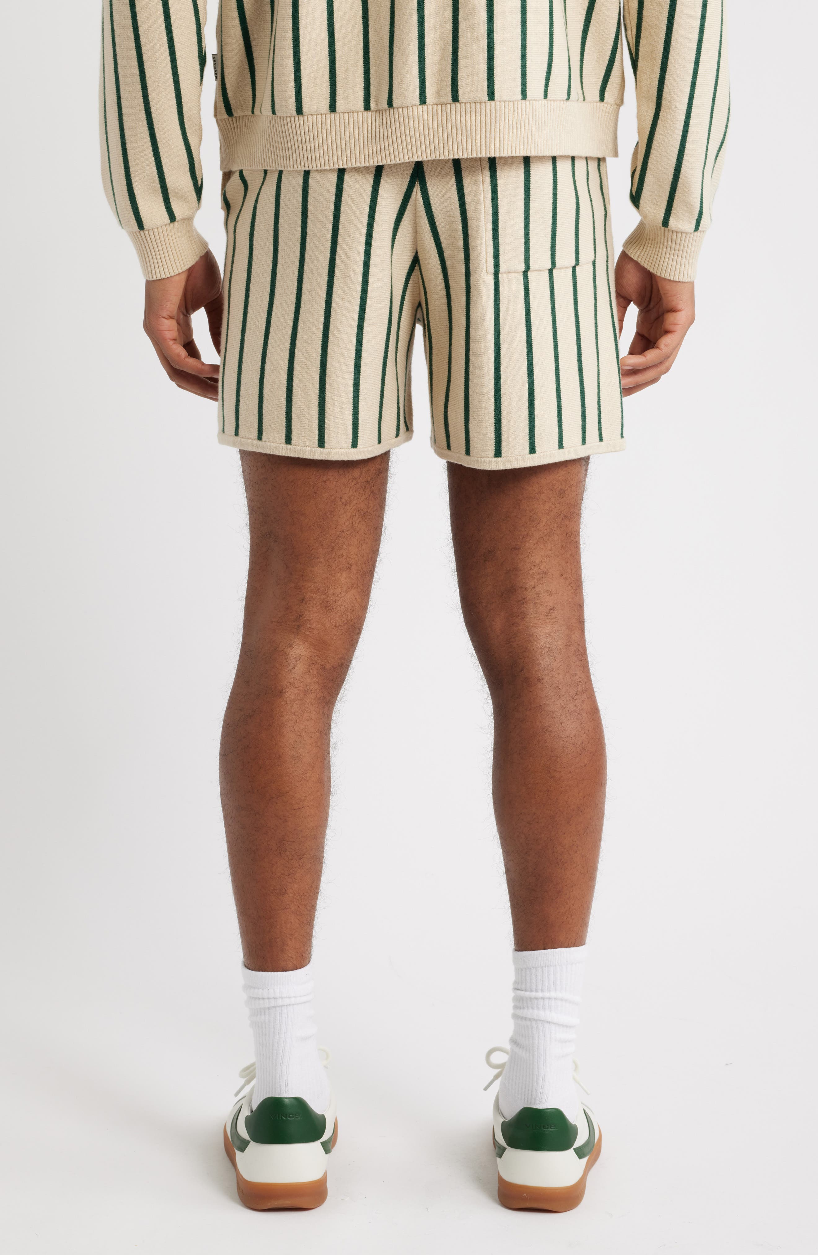 Emerald Stripe Knit Shorts - image 2