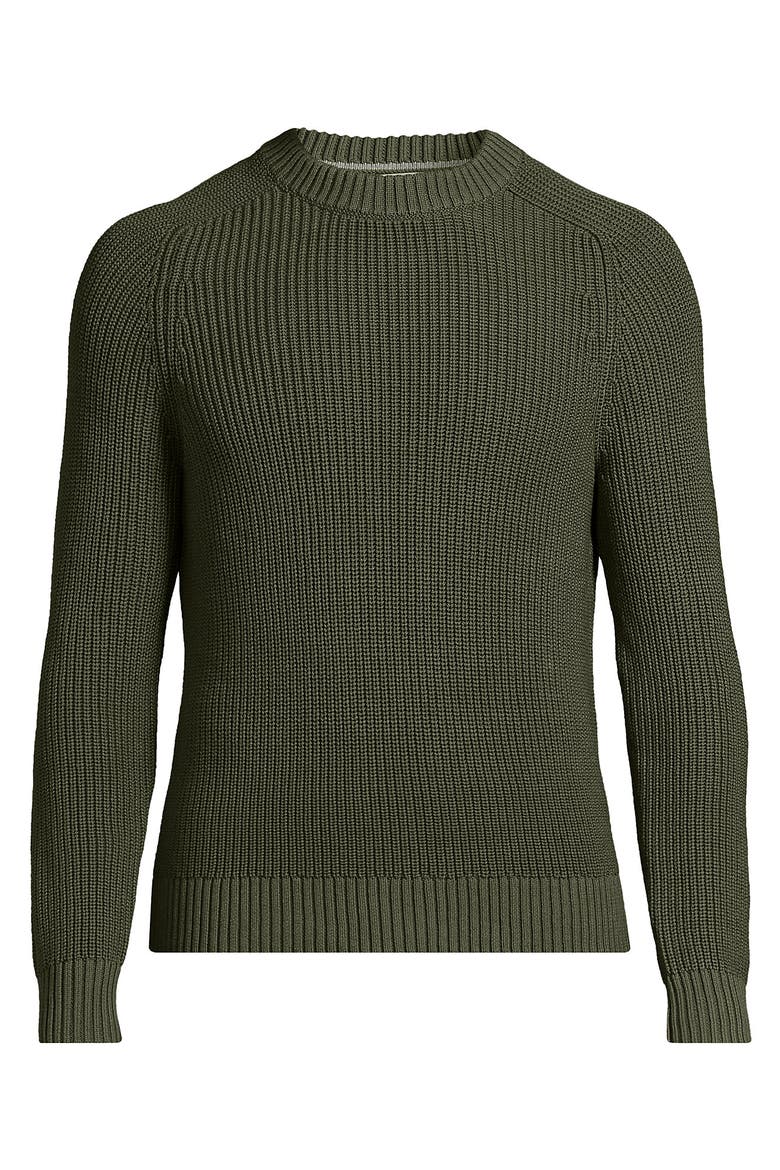 Cotton Drifter Saddle Crewneck Shaker Sweater, Alternate, color, River Stone Green