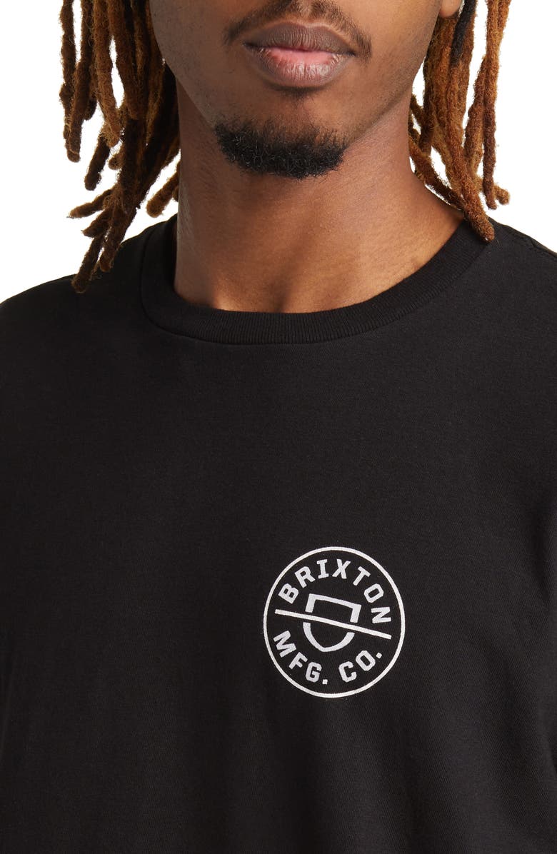 Brixton Crest Long Sleeve Cotton Graphic T-Shirt, Alternate, color,