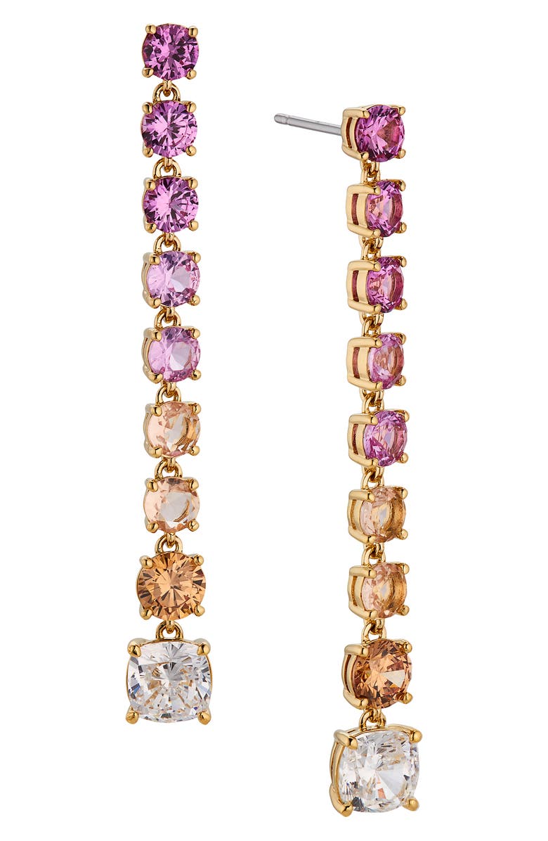 Nadri Cubic Zirconia Linear Drop Earrings, Main, color,