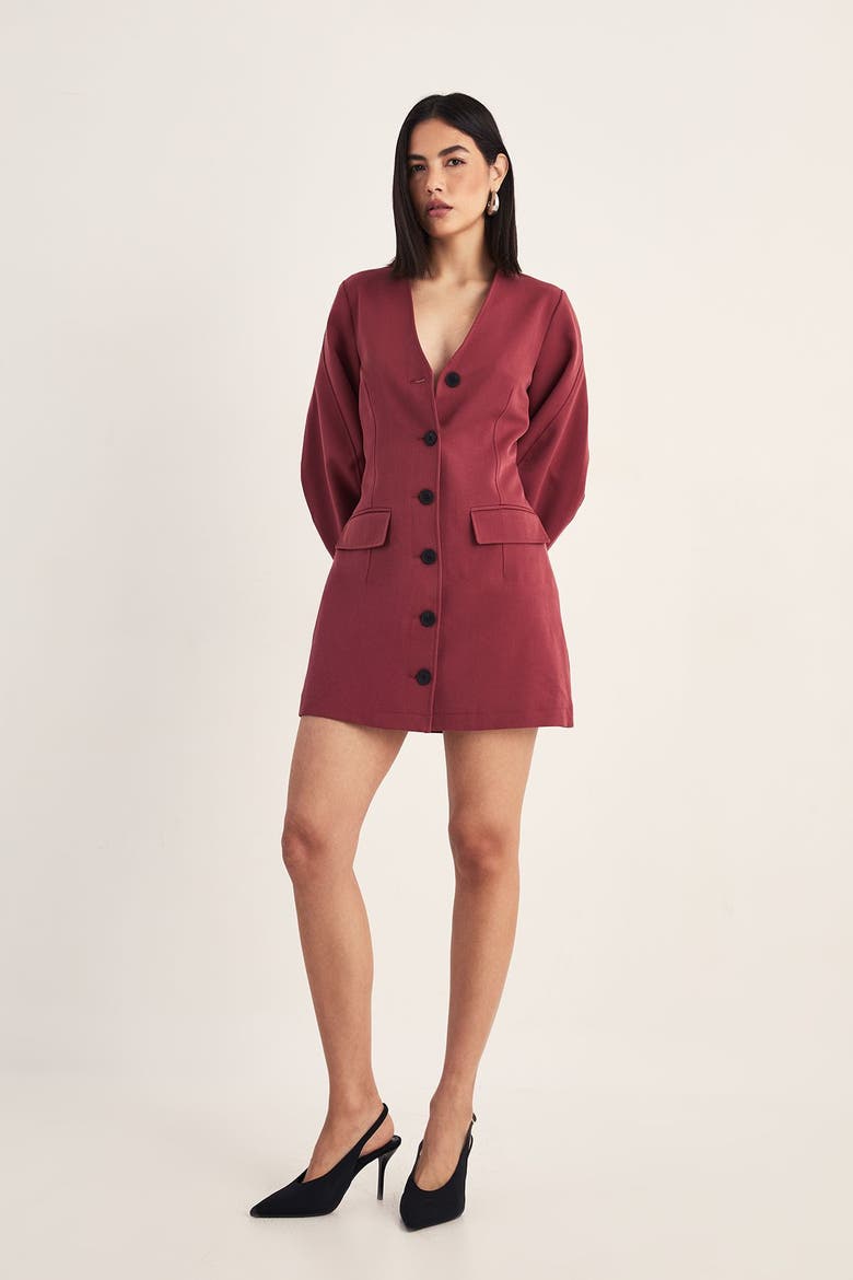 Button Through Mini Blazer Dress, Alternate, color, Tobacco