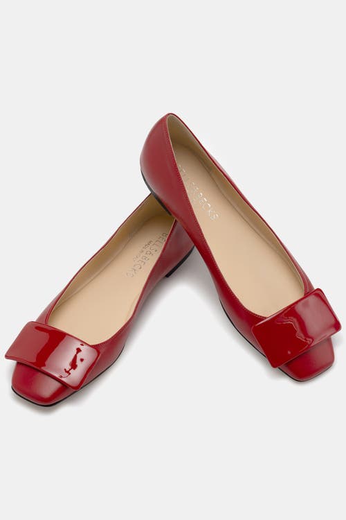 Bells & Becks Emma Ballerina Flat With Tab In Red