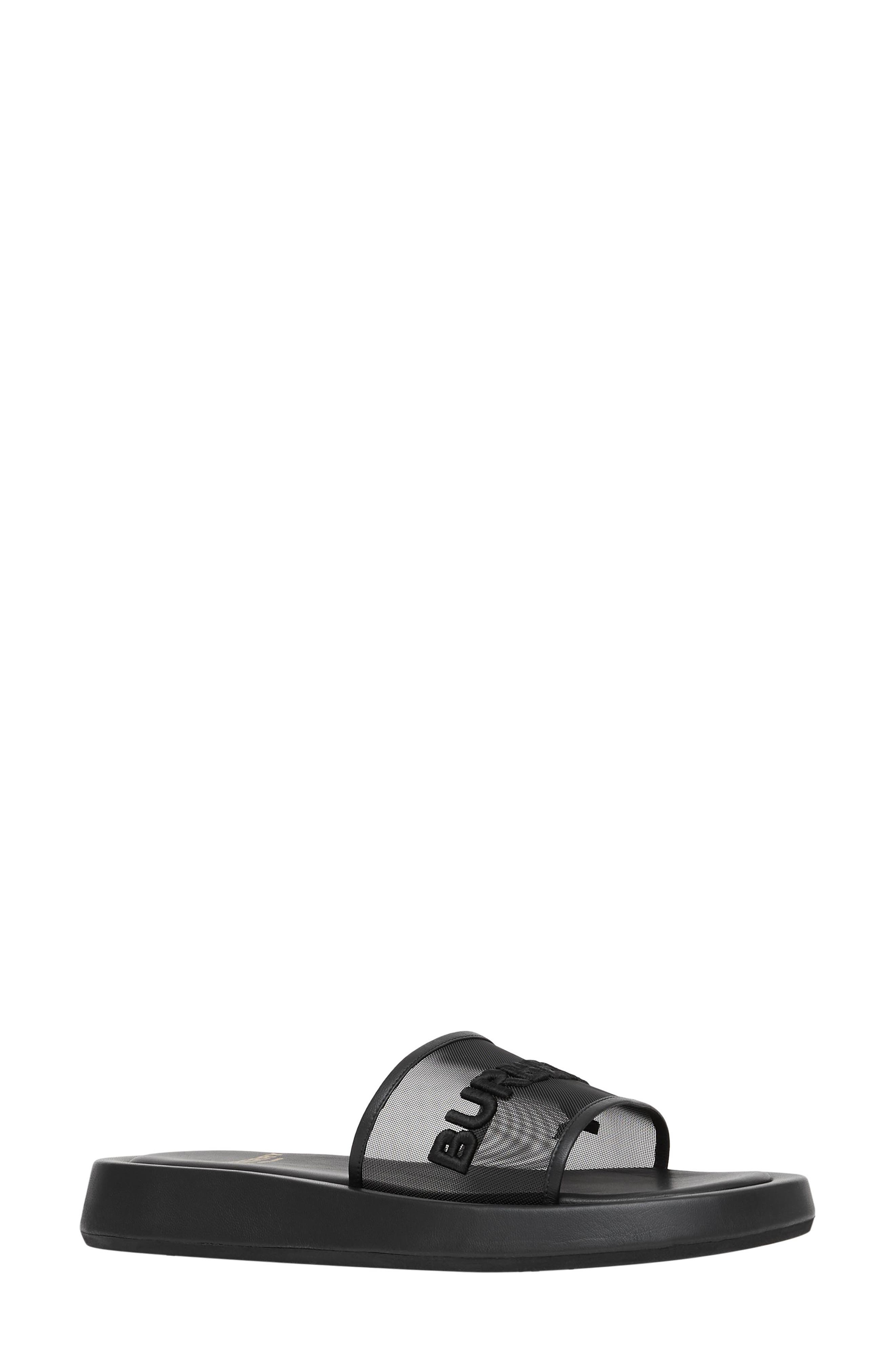 Burberry Buckingham Logo Mesh Platform Slide Sandal, Main, color, 