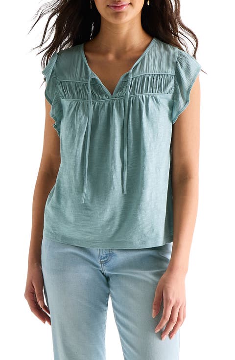 Split Neck Cotton Top