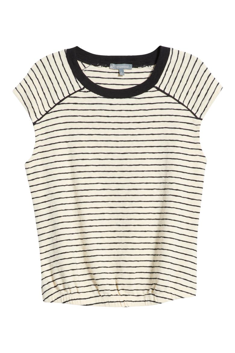 Stripe Scoop Neck Knit Top, Alternate, color, IVORY/ BLACK