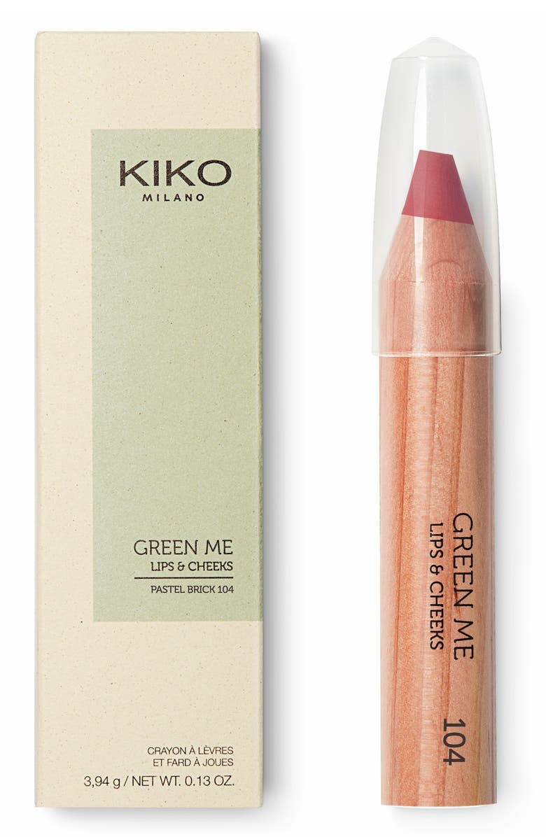 KIKO MILANO Green Me Lips & Cheeks Pencil - 104 Pastel Brick, Alternate, color, 