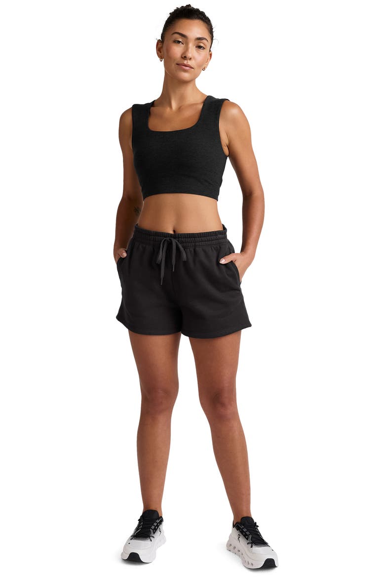 Luxe Fleece Sweat Shorts, Alternate, color, BLACK