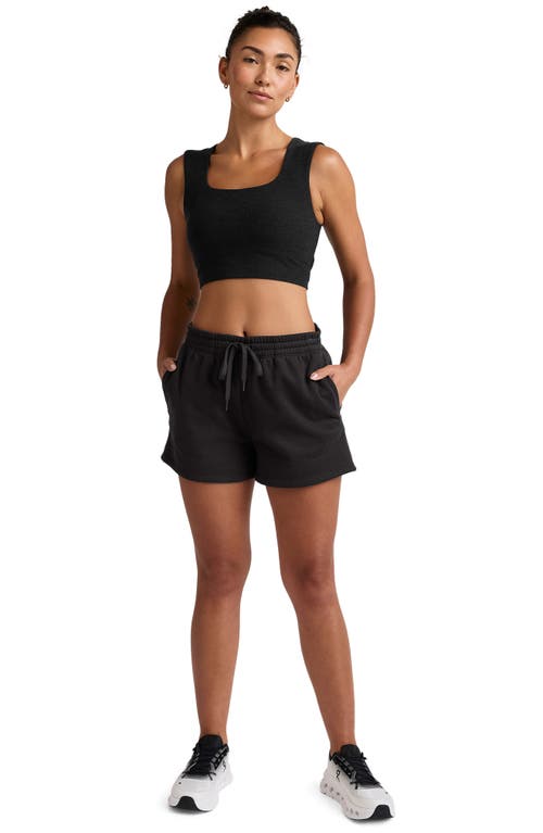 Beyond Yoga Luxe Fleece Sweat Shorts In Black