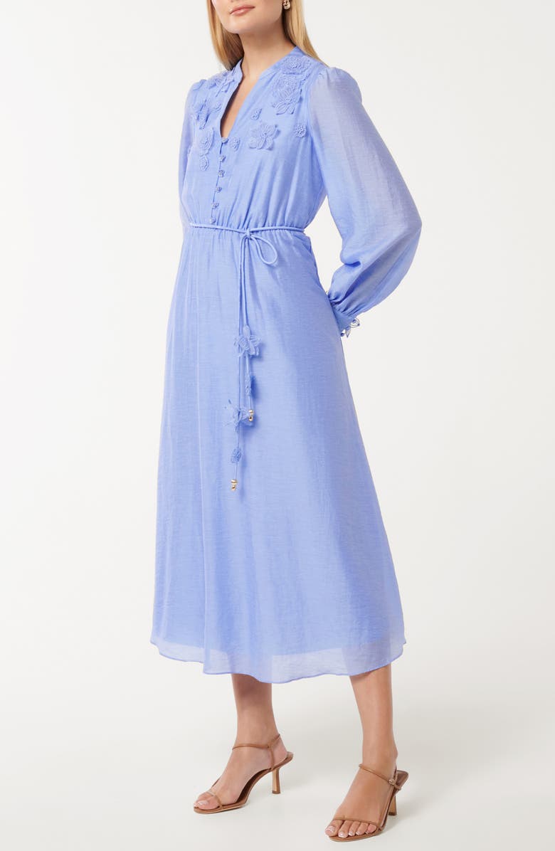 Ever New Yasmin Floral Appliqué Long Sleeve Midi Dress, Alternate, color,