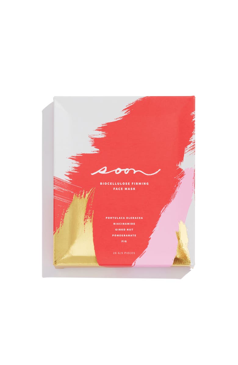 Soon Skincare Set of 5 Biocellulose Firming Face Masks, Alternate, color,
