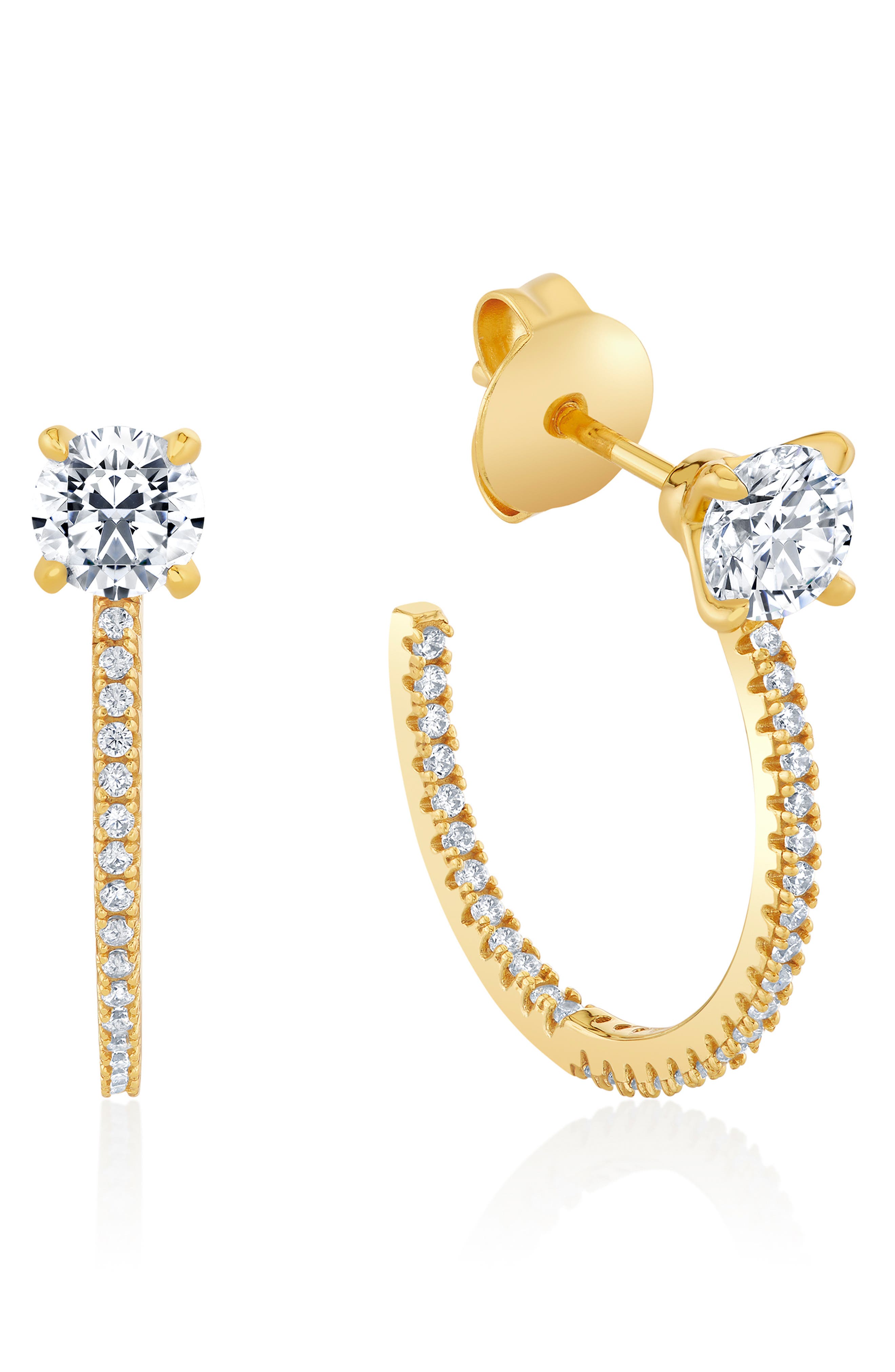 selected 18KT YELLOW GOLD / CLEAR STONE