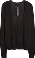 Rick Owens Extreme V-Neck Virgin Wool Sweater
