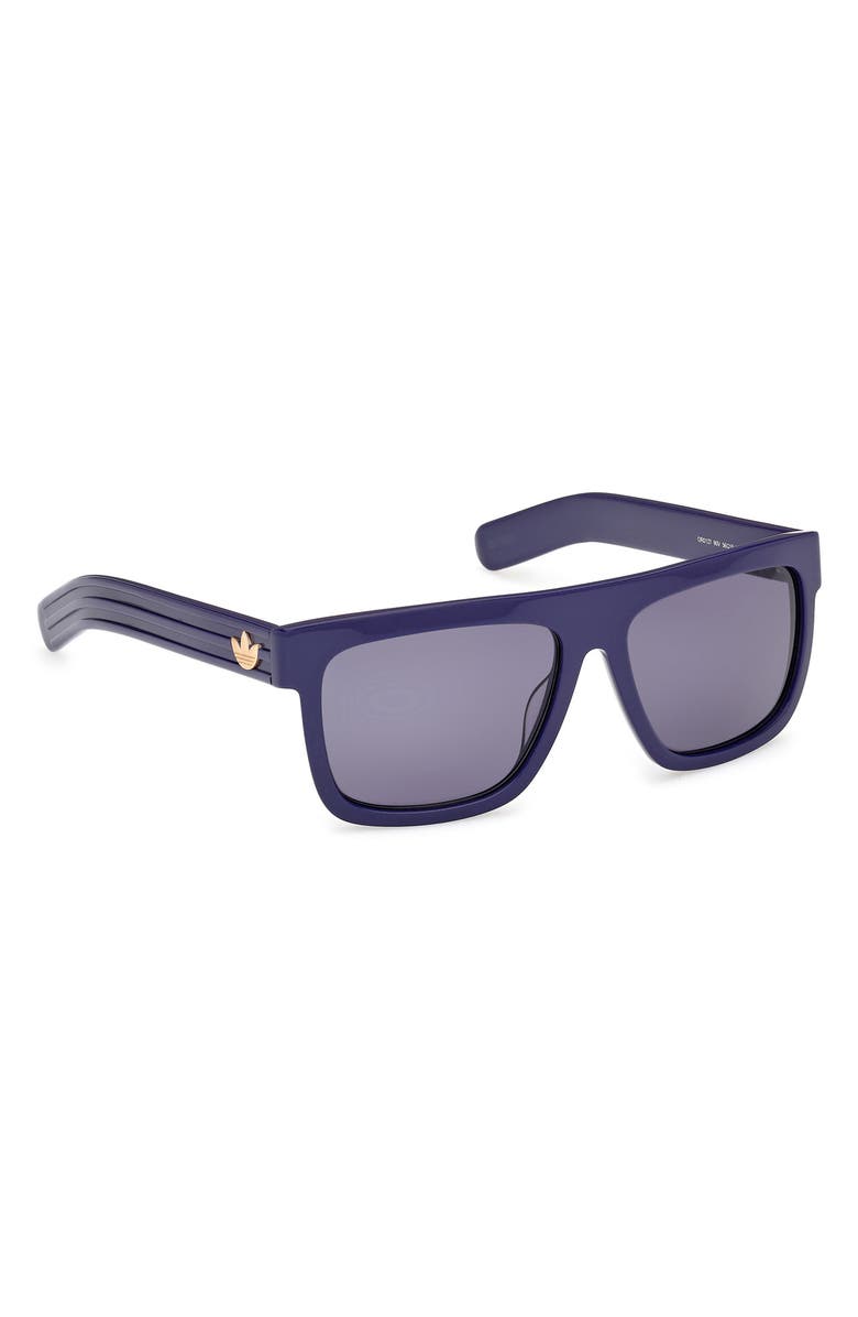 adidas 56mm Navigator Sunglasses, Alternate, color, Shiny Blue/ Blue