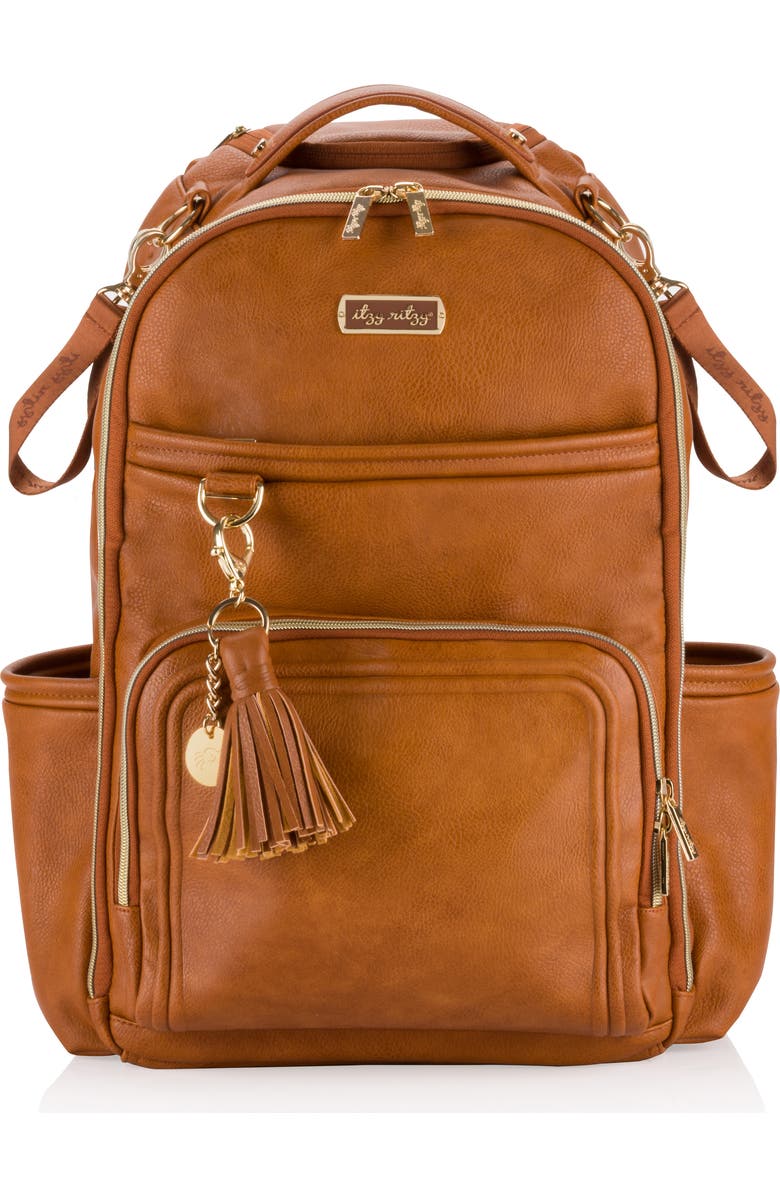 Itzy Ritzy Boss Plus Large Diaper Bag Backpack, Main, color, Cognac
