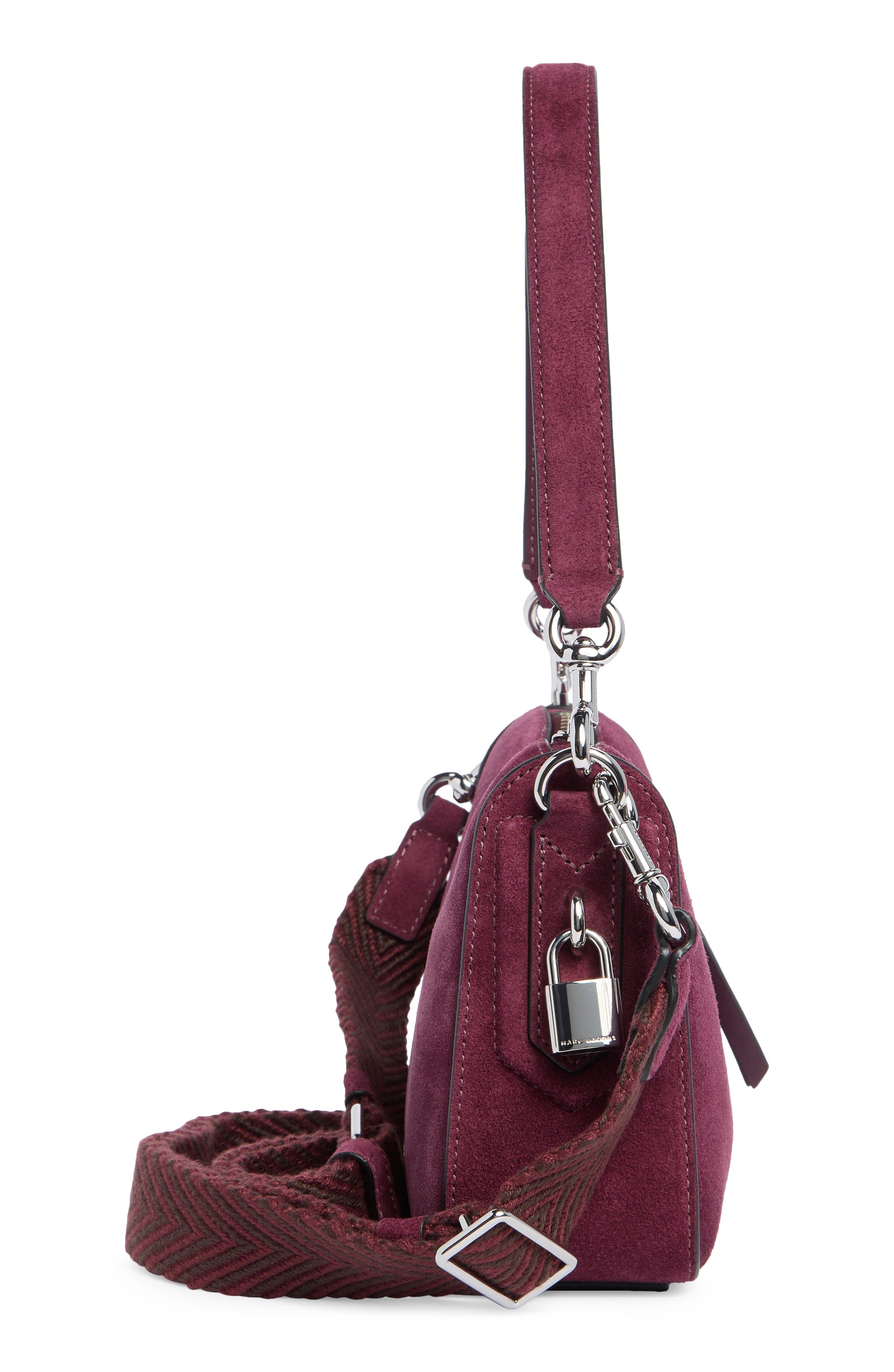 Small Drifter Suede Convertible Shoulder Bag, Alternate, color, DARK PLUM
