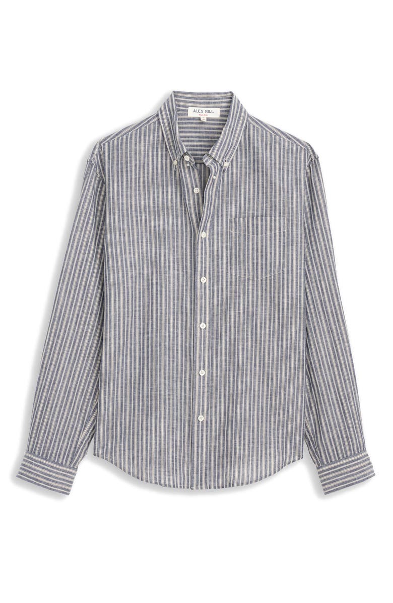 Alex Mill Mill Stripe Chambray Button-Down Shirt, Alternate, color, Blue/ White